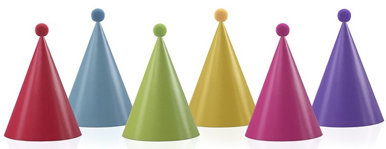 6 CHAPEAUX CARTON AVEC POMPON