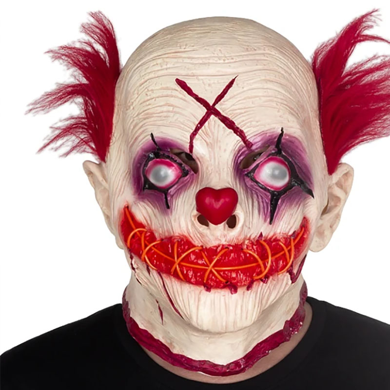 MASQUE LATEX CLOWN HORREUR LUMINEUX