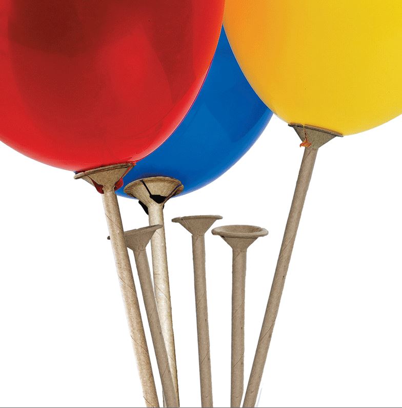 100 TIGE PAPIER CARTONNE BALLON AVEC COUPELLES
