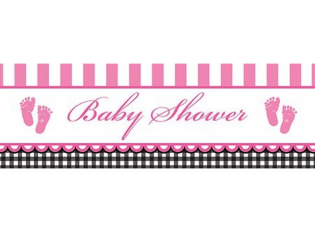 BANNIERE BABY SHOWER ROSE 1