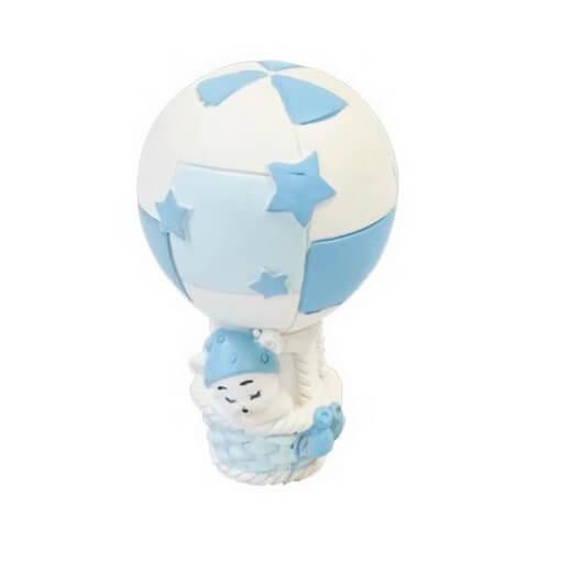 figurine-ourson-resine-bleu-ciel-montgolfiere