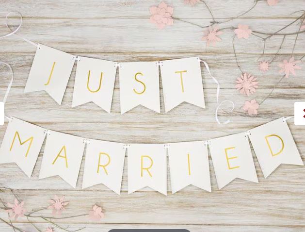 GUIRLANDE FANION JUST MARRIED 2