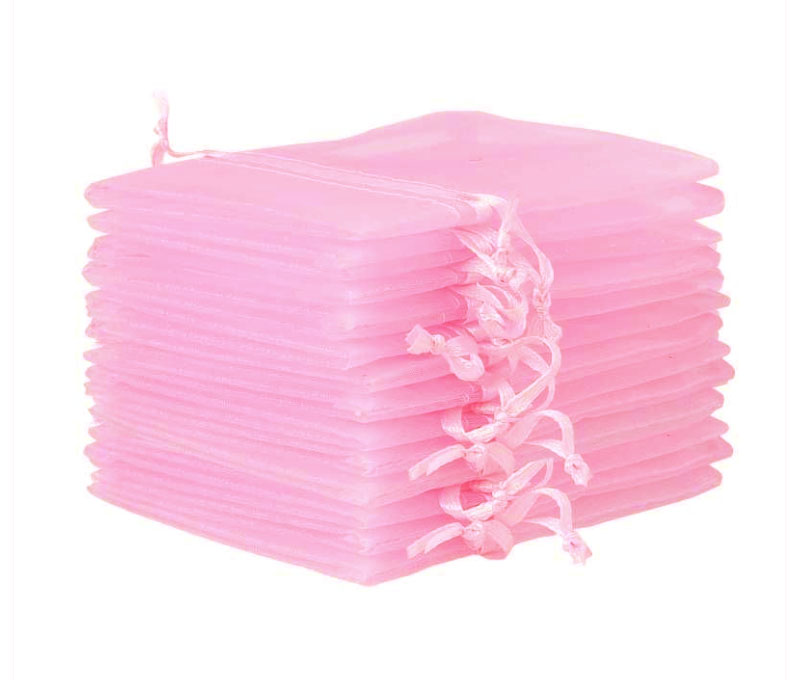 10 sachet organza roses 1