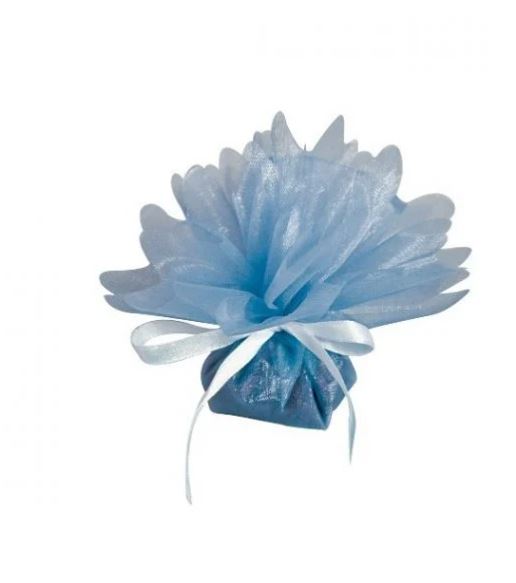 10 rons de tulle cristal bleu ciel dragees 2