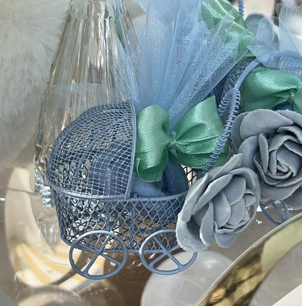 10 rons de tulle cristal bleu ciel dragees 1