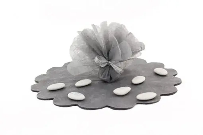 10 ROND TULLE INTISSE GRIS POUR DRAGEES