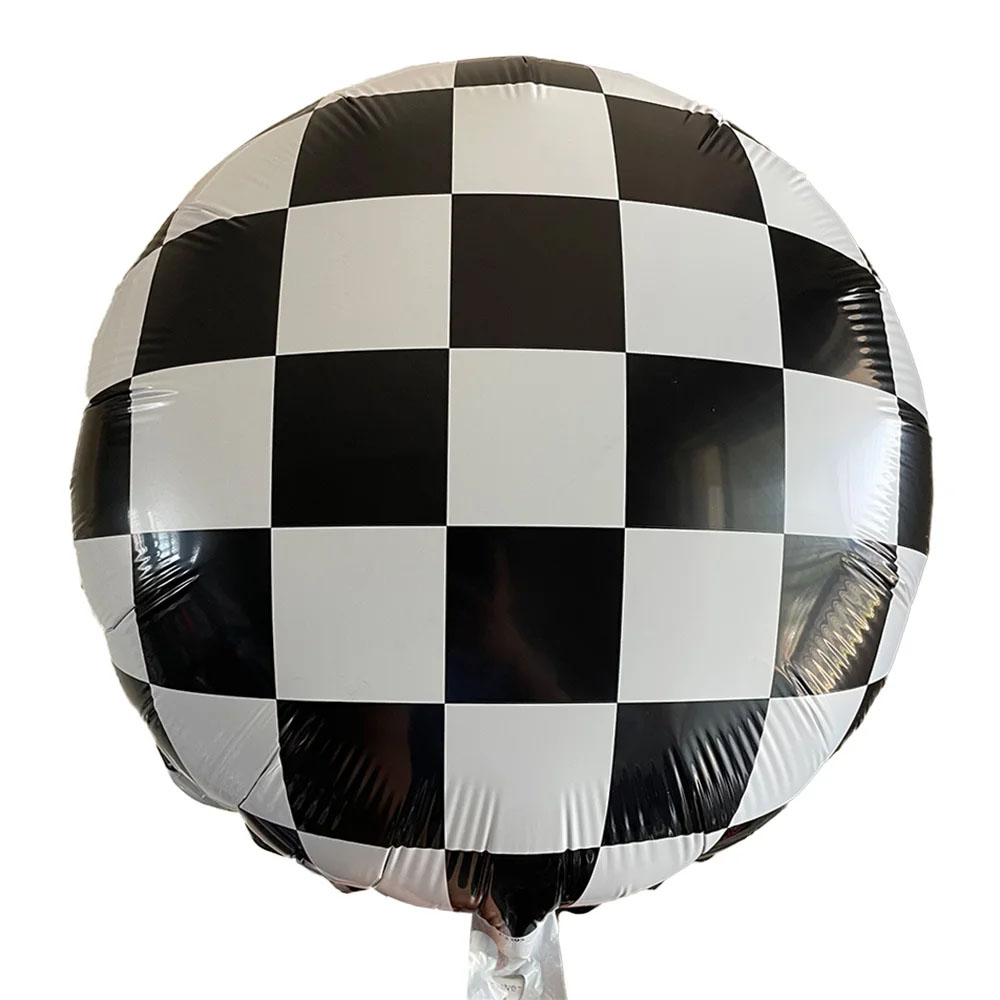 BALLON ALUMINIUM DAMIER OU RAYURES BLANC ET NOIR3