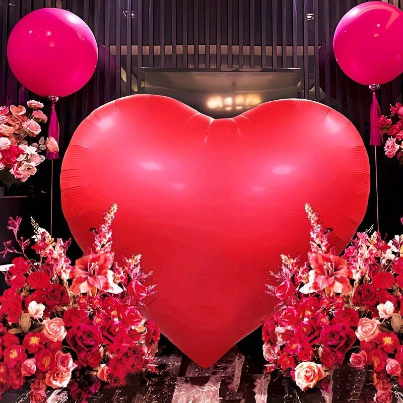 Ballon Géant En Forme De Cœur Feuille Arc-en-ciel - 18 Pouces, Déco Anniversaire Ou Fête