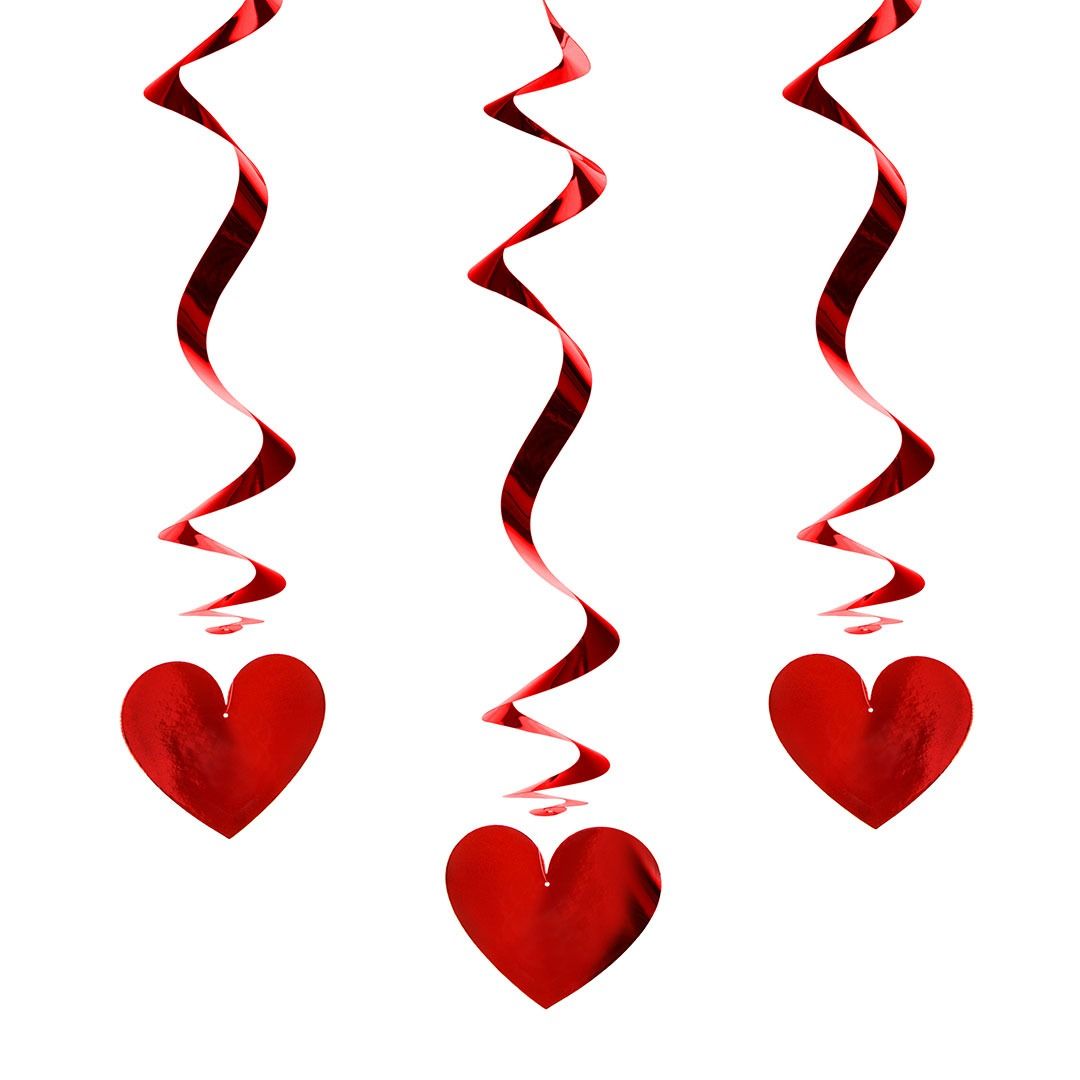 DECORATION ST VALENTIN suspensions-coeur X 3 60 CM