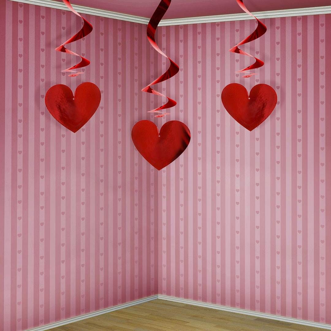 DECORATION ST VALENTIN suspensions-coeur X 3 60 CM. 1jpg