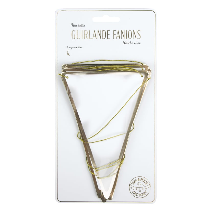 GUIRLANDE FANIONS BLANCHE ET OR