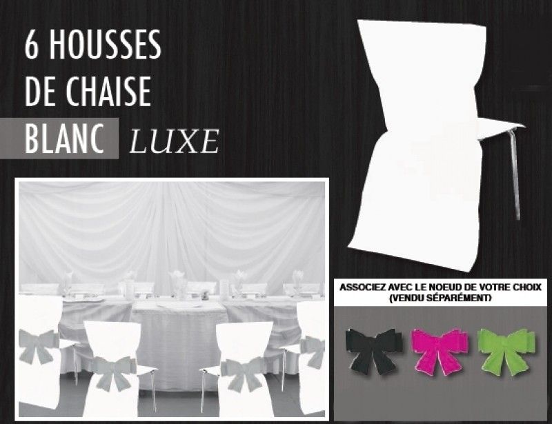 6 HOUSSES CHAISES BLANCHES