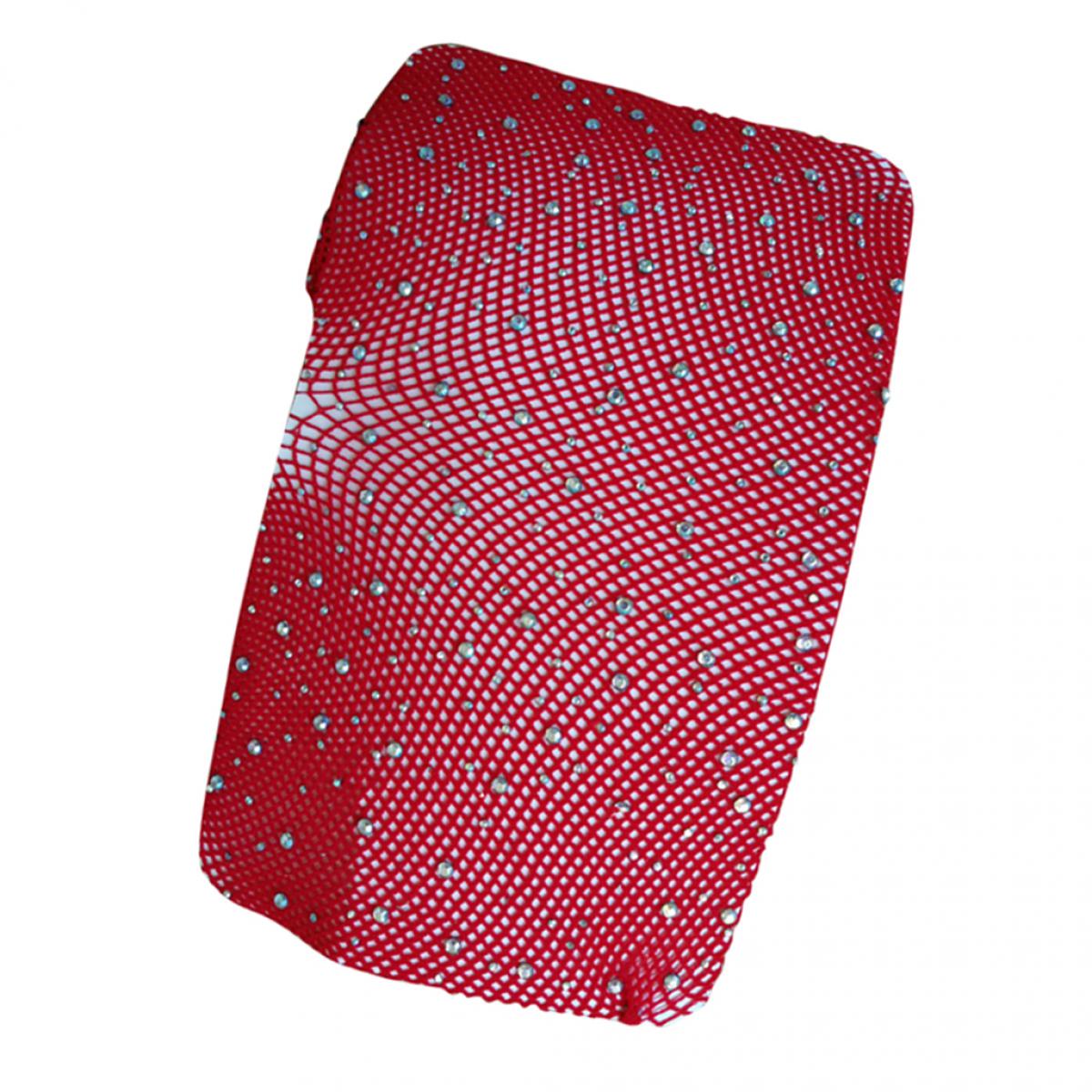 collants resille rouge avec strass 1