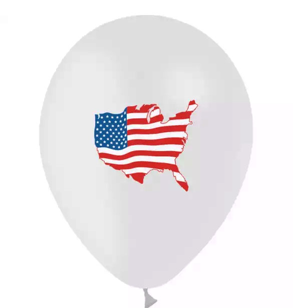 10 BALLONS LATEX BLANCS CARTE USA