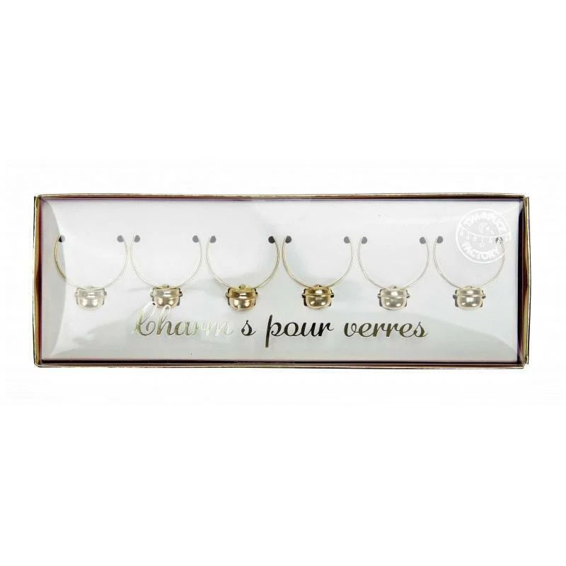 6 CHARMS GRELOTS POUR VERRE
