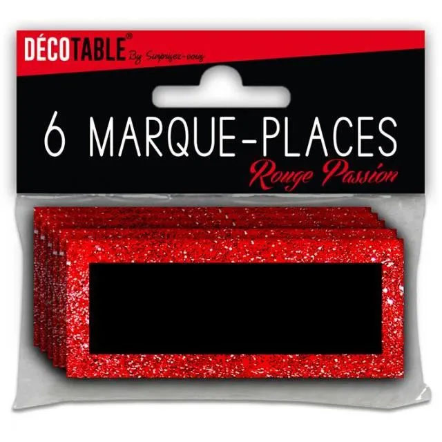 MARQUE PLACE PAILLETTES ROUGES X 6