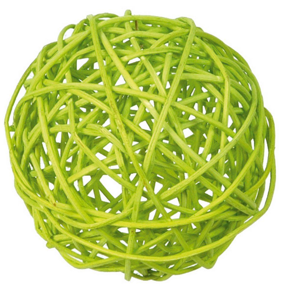 12 MINI BOULES ROTIN VERT ANIS