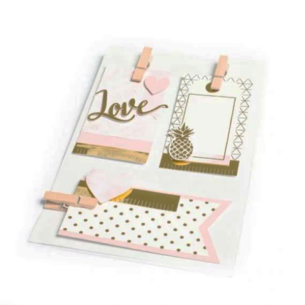 3  ETIQUETTES ROSE ET OR LOVE