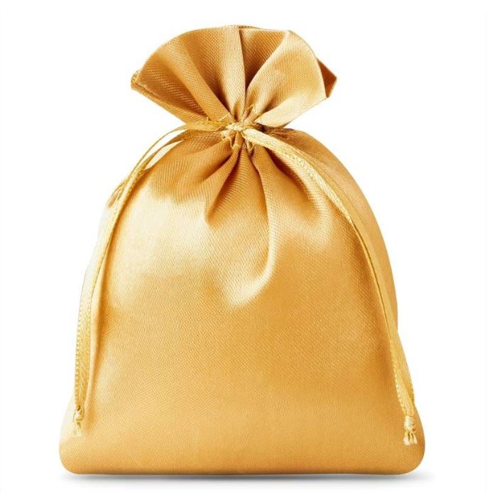 10 SACS POCHETTES SATIN OR 25 CM X 30 CM