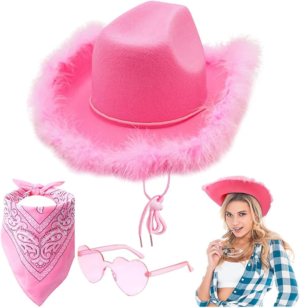 chapeau western rose marabout