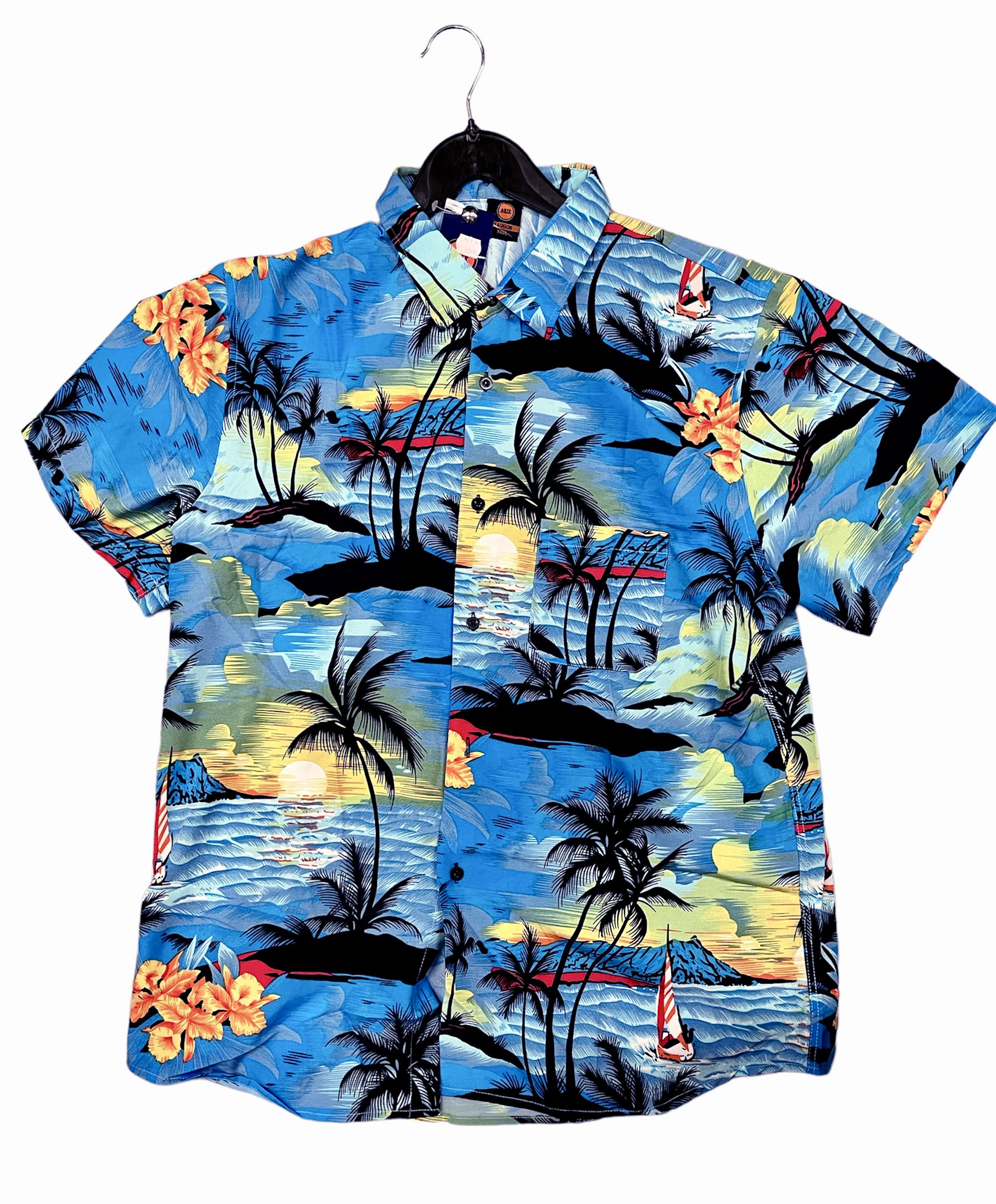 chemise hawaienne bleues