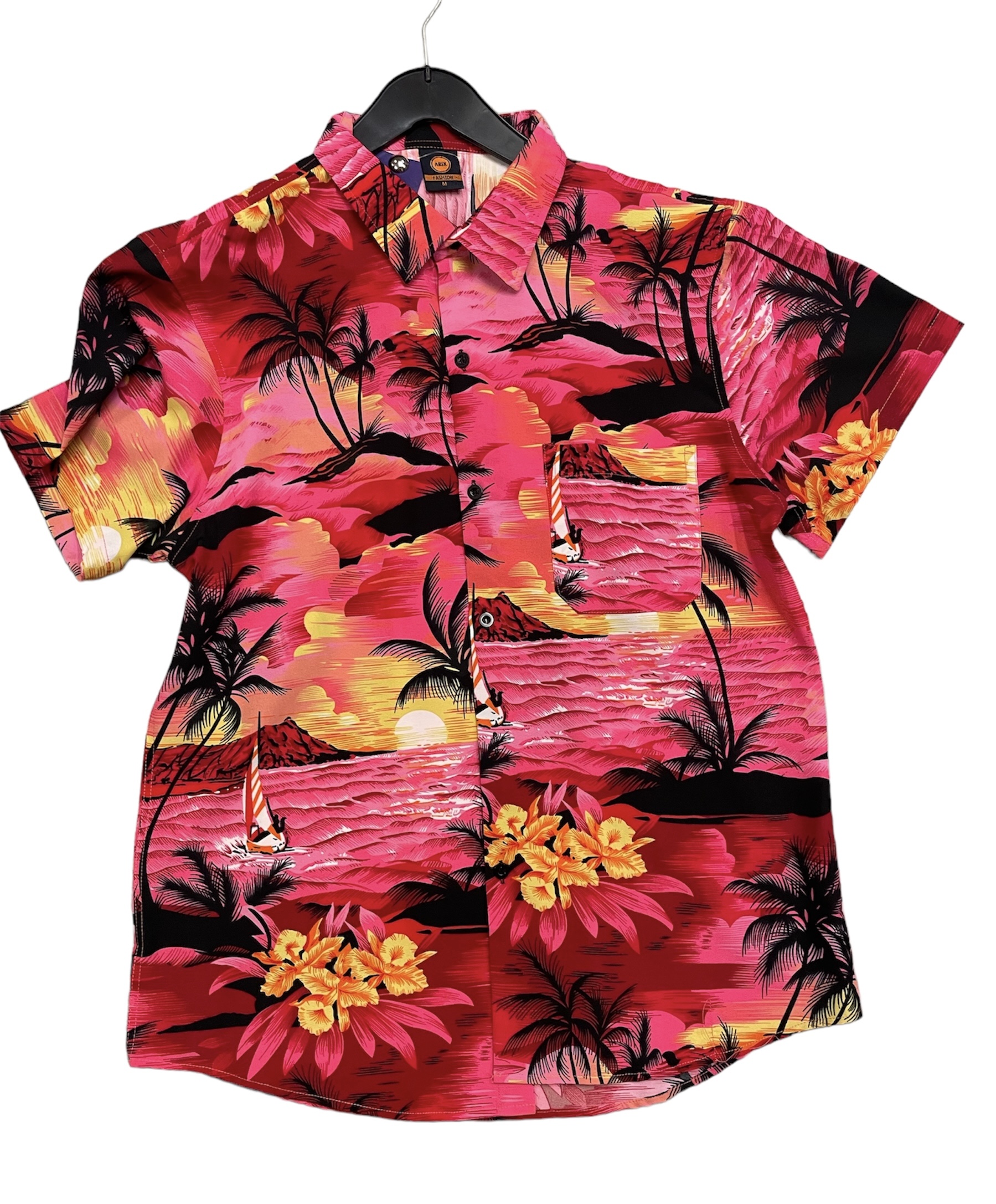 CHEMISE HAWAIENNE ROUGE