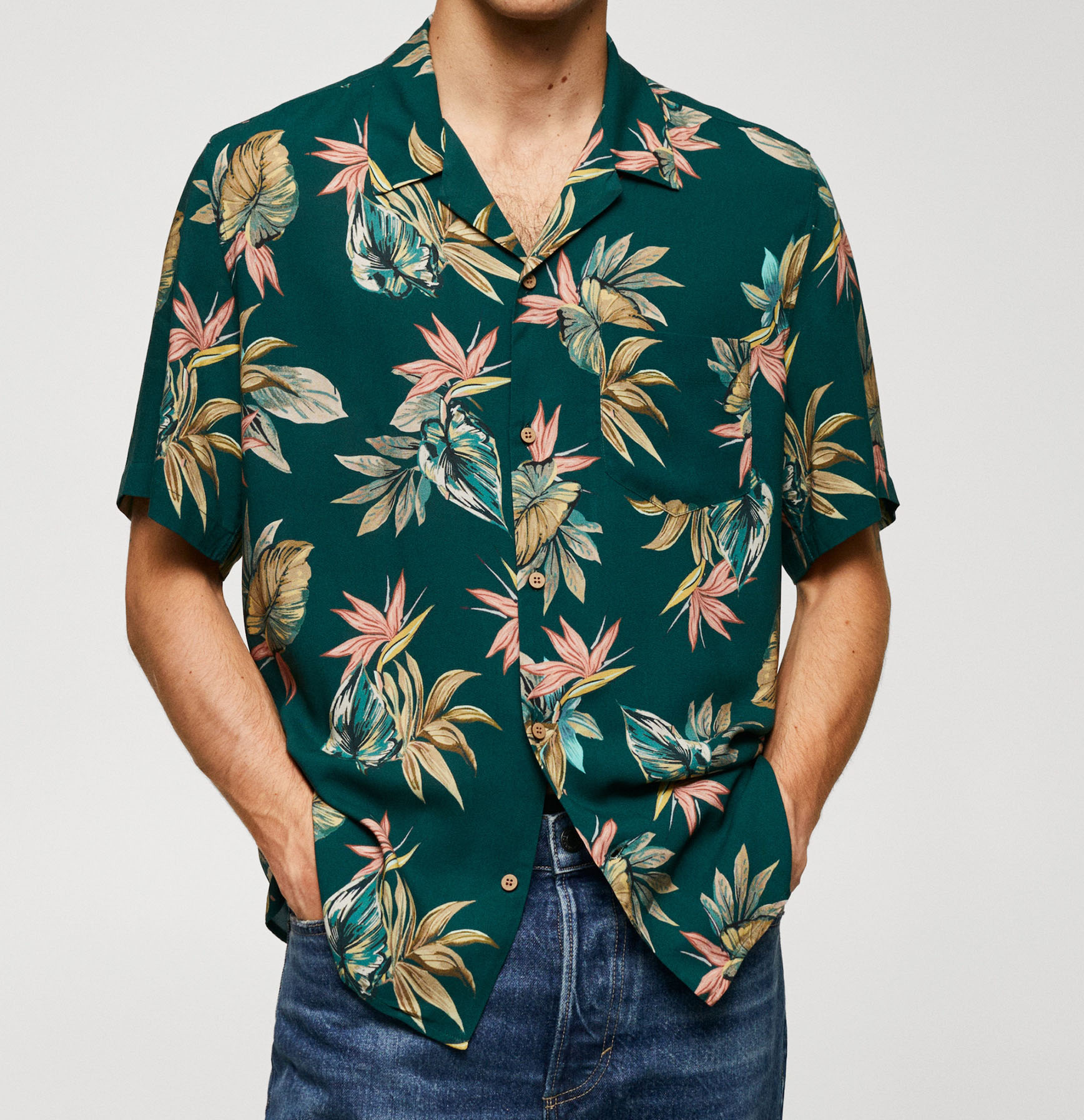 Chemise Hawaïenne RIMA – Verte Motif Caribéen – Taille L – Très Bon état