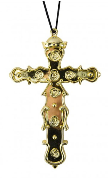 CROIX DE PAPA PLASTIQUE OR 16 CM