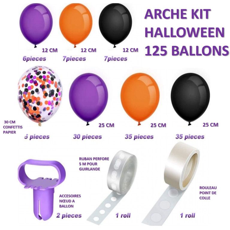 KIT 125 BALLONS HALLOWEEN 1