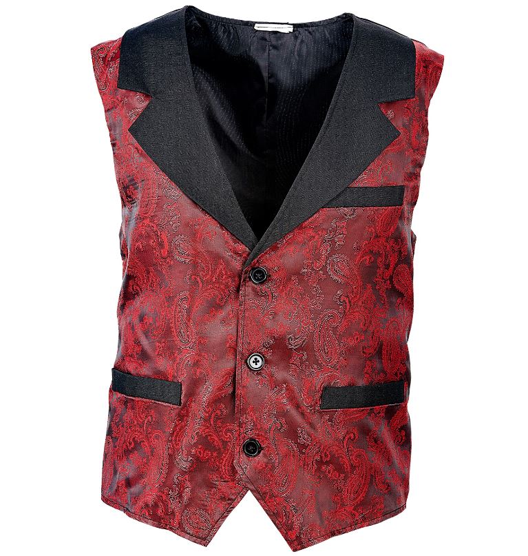 gilet gothique broché bordeaux 1