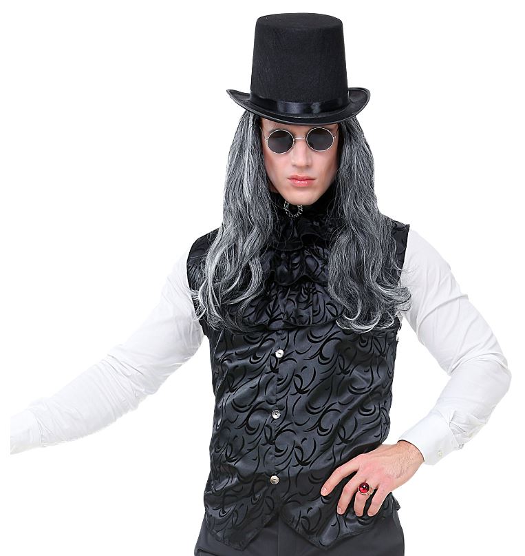 gilet gothique taffetas noir 2