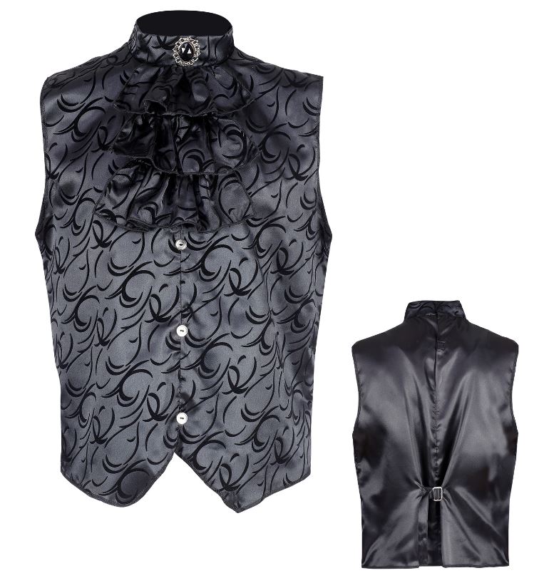 gilet gothique taffetas noir 1