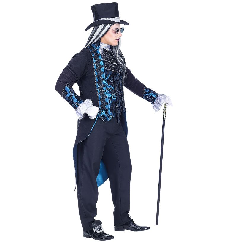 DEGUISEMENT DANDY VAMPIRE NOIR ET BLEU 2
