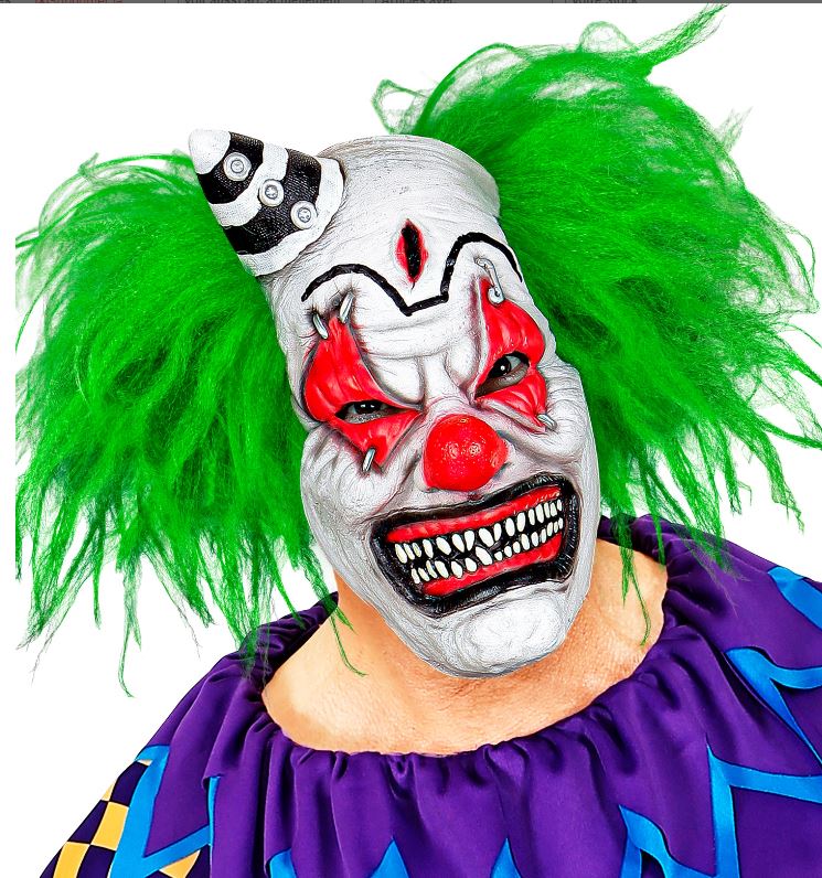 masque clown cheveux vert