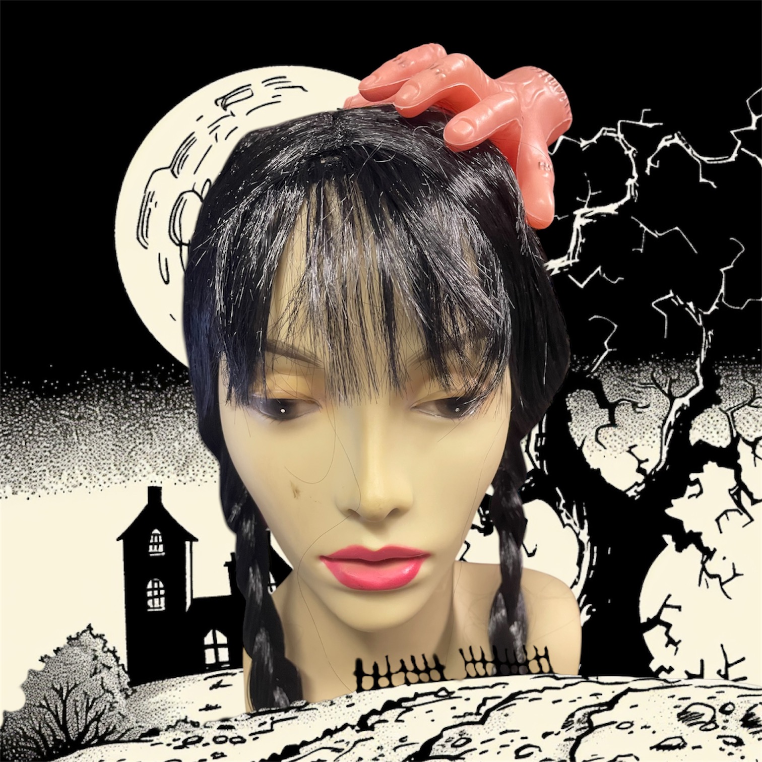 barette mini main la chose mercredi addams