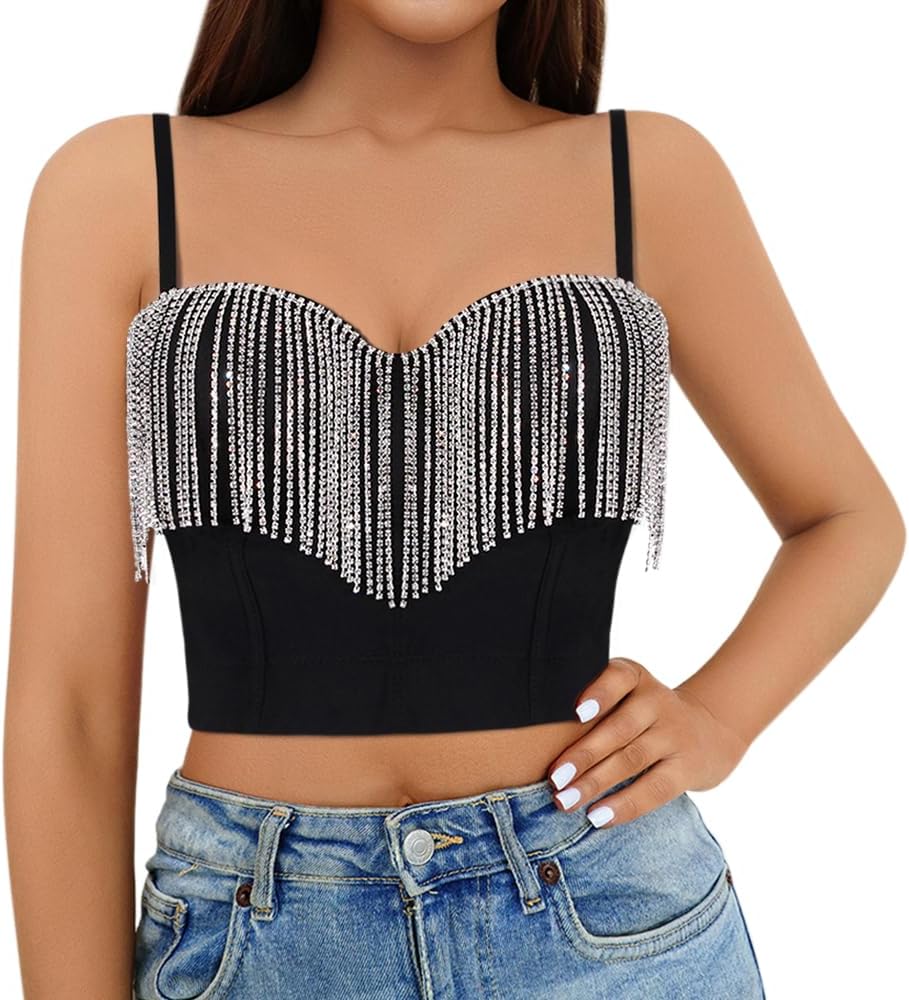 BUSTIER NOIR AVEC STRASS