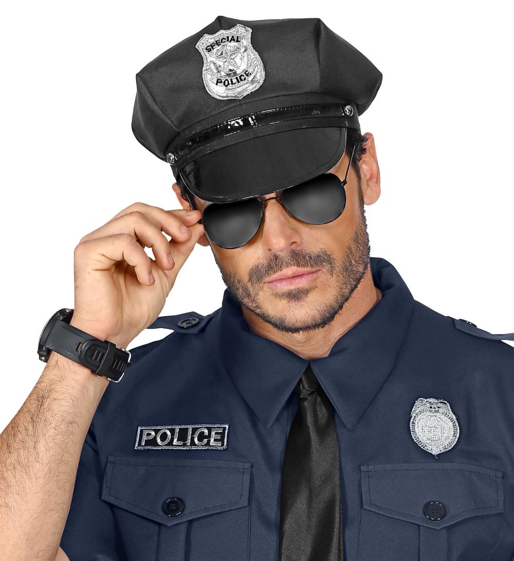 CASQUETTE POLICIER NOIRE REGLABLE 2