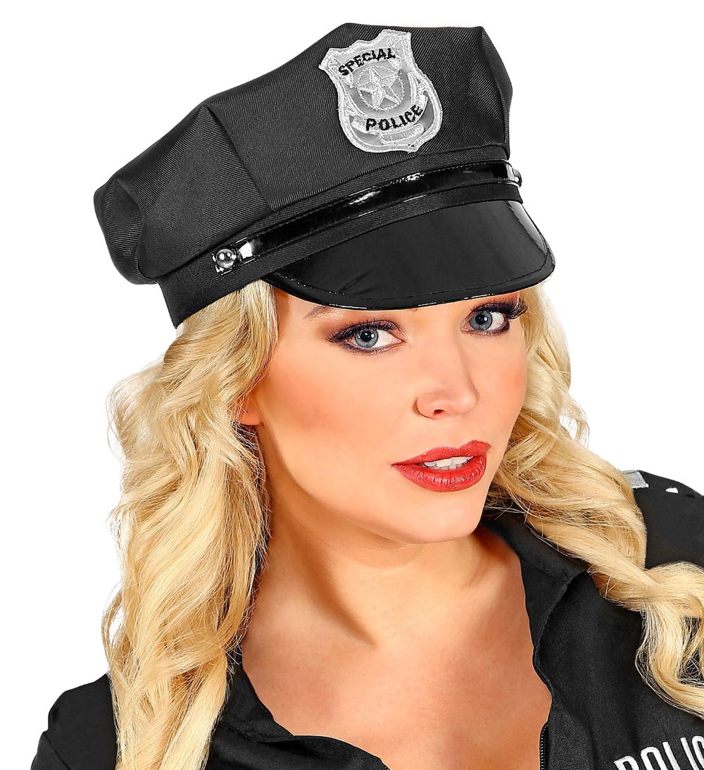 CASQUETTE POLICIER NOIRE REGLABLE 1