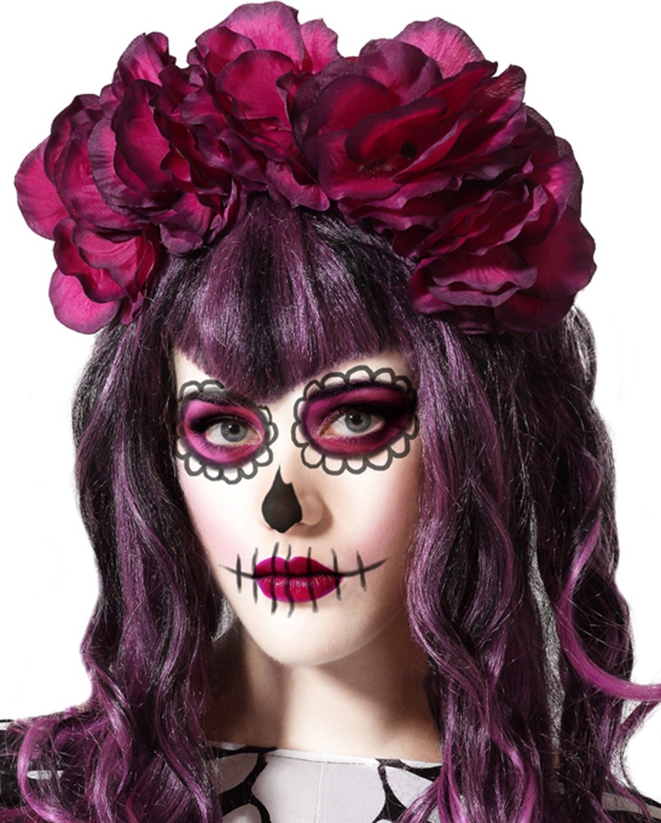 SERRE TETE HALLOWEEN FLEURS VIOLETTES