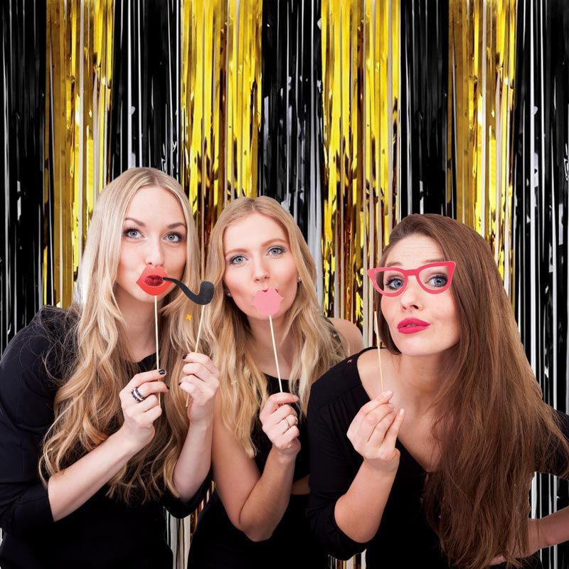 rideau-foil-bicolore-noir-or-200-x-100-cm