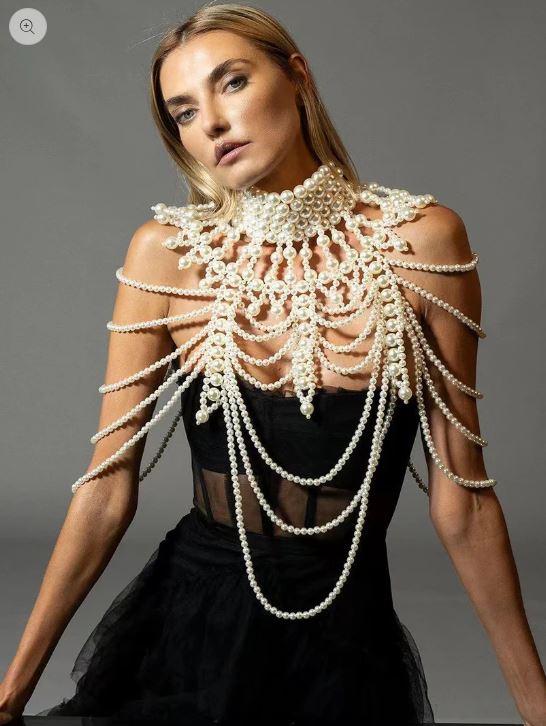 COLLIER PERLES BLANCHES A1