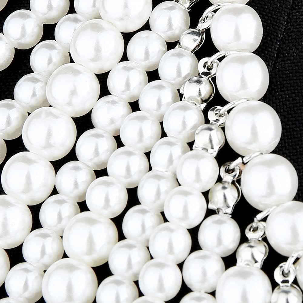COLLIER PLASTRON PERLES BLANCHES   3