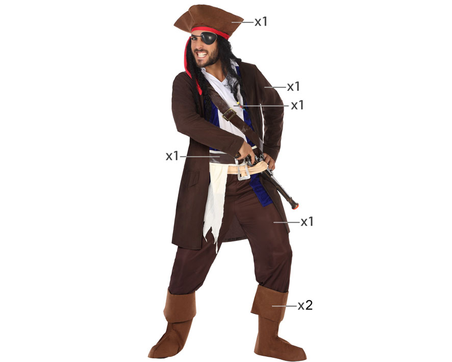 DEGUISEMENT PIRATE HOMME MARRON