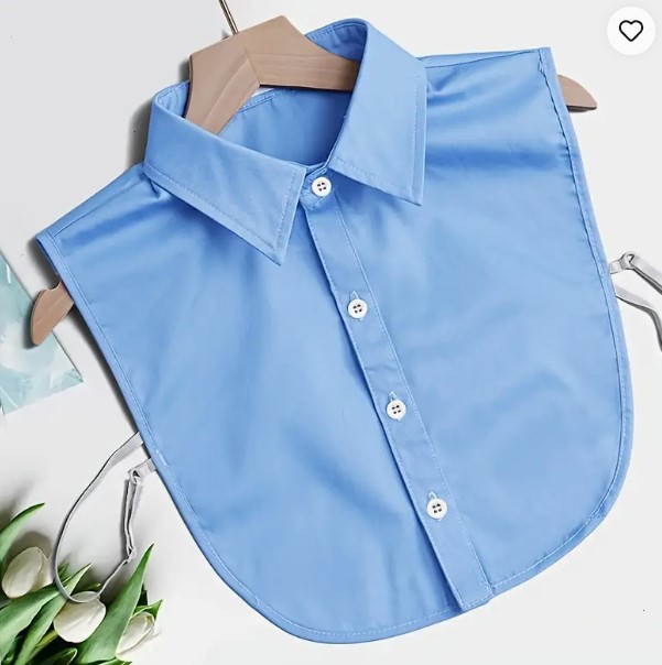 plastron col claudine bleue