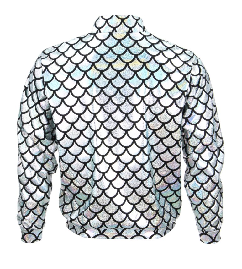 blouson bombers argent ecailles de poisson 2