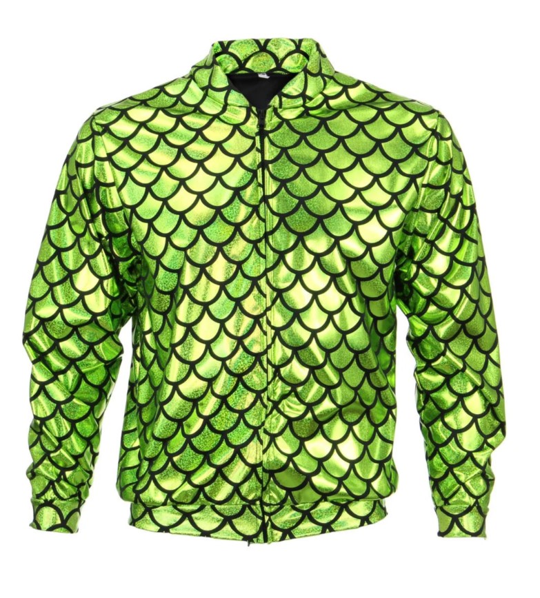 blouson bombers vert ecailles de poisson 1