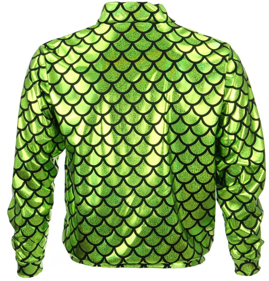 blouson bombers vert ecailles de poisson