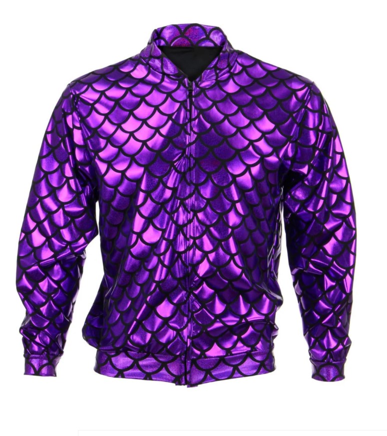 blouson bombers metal violet ecailles 1