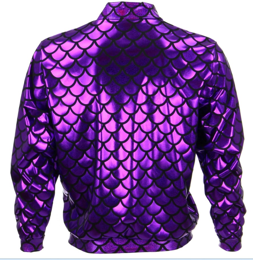 blouson bombers metal violet ecailles 2