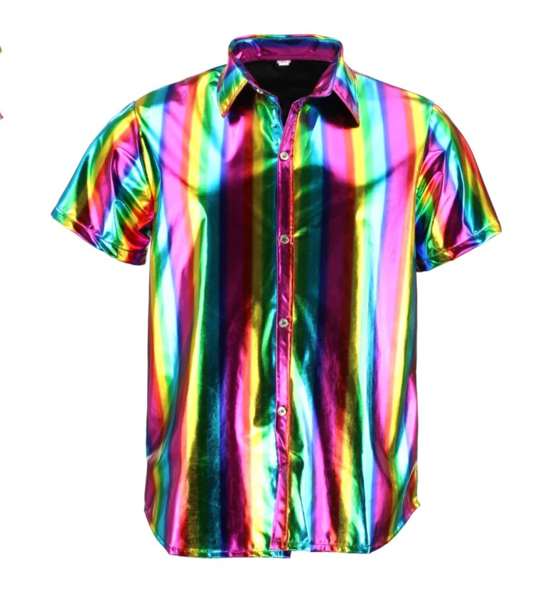 CHEMISE MANCHES COURTES METALLISEE RAINBOW